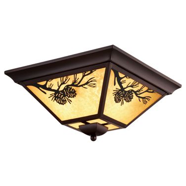 Douglas 14 Inch Outdoor Flush Mount In Warm Bronze