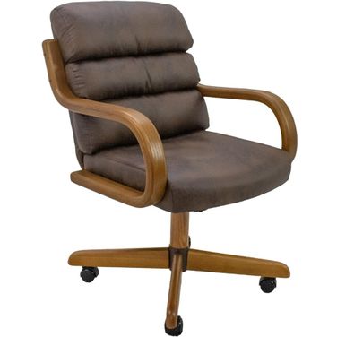 Douglas Caster Swivel Tilt Fabric Dinning Chair with Farbic In Chestnut and Mocha