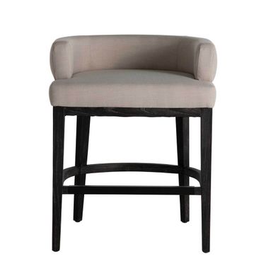 Douglas Counter Stool In Cerused Ash and Ivory Beige