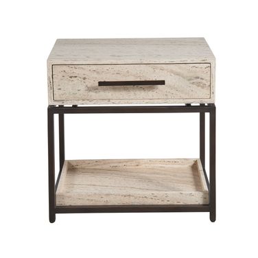 Dove Nightstand In White Travertine