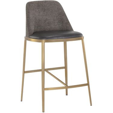 Dover Counter Stool In Bravo Portabella And Sparrow Grey