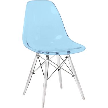 Dover Molded Side Chair In Transparent Blue