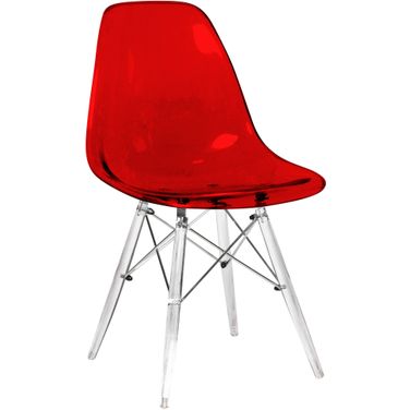 Dover Molded Side Chair In Transparent Red