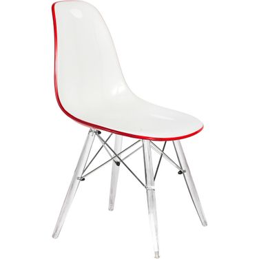 Dover Molded Side Chair In White Red