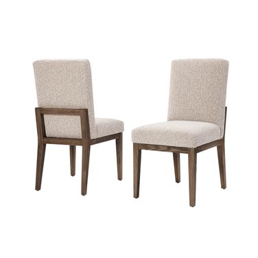 Dovetail Upholstered Side Chair Grey Fabric In Aged Grey