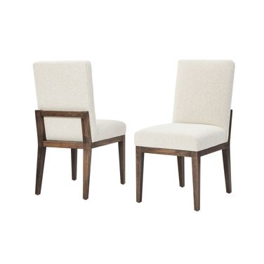 Dovetail Upholstered Side Chair Oatmeal Fabric In Aged Grey