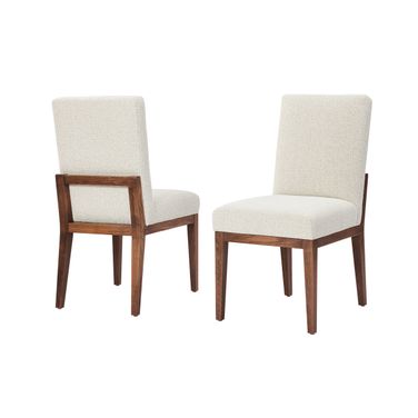 Dovetail Upholstered Side Chair Oatmeal Fabric In Natural