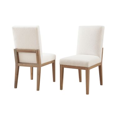 Dovetail Upholstered Side Chair White Fabric In Bleached White