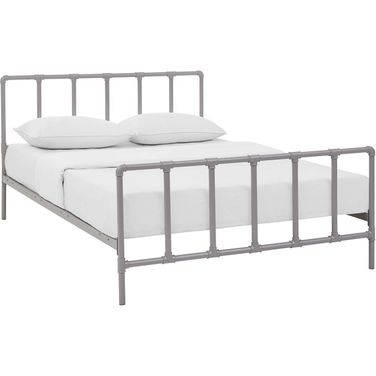 Dower Gray Queen Stainless Steel Bed