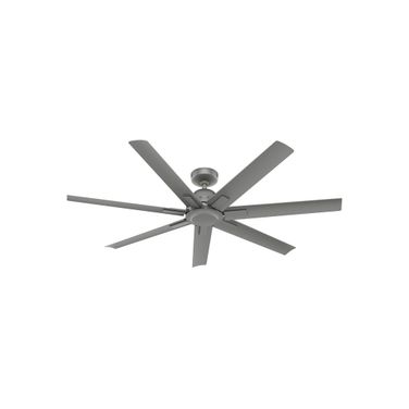 Downtown 60 Inch Energy Star Damp Rated Ceiling Fan and Wall Control In Matte Silver