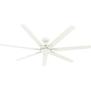 Downtown 72 Inch Energy Star Damp Rated Ceiling Fan and Wall Control In Matte White