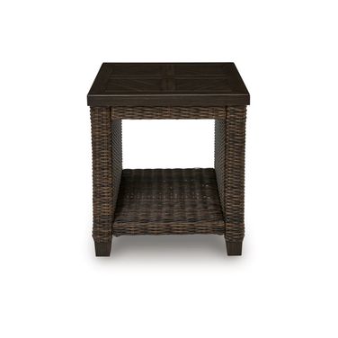 Drakes Beach Outdoor End Table In Dark Brown