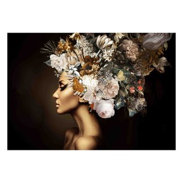 Dramatic A Floral Mind Frameless Tempered Glass Wall Art In Multi