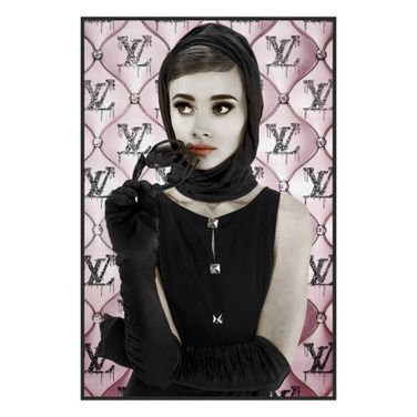 Dramatic Elegant Portrait in Designer Style Canvas Wall Art In Multi
