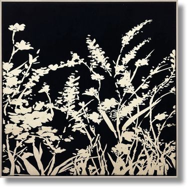 Dramatic Noir Garden Silhouette Canvas Wall Art In Black and Gold