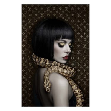Dramatic Slithering Canvas Wall Art In Multi