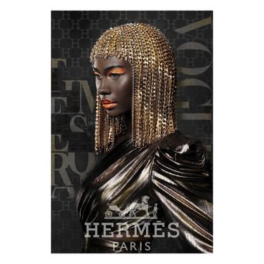 Dramatic Statement Chains Canvas Wall Art In Gold