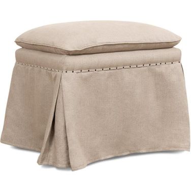 Draped Beige Ottoman Set Of 2