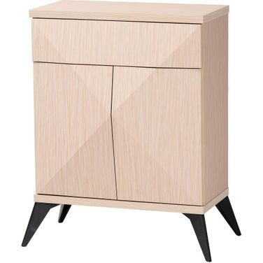 Draper Wood 2-Door Sideboard Buffet In Light Brown and Black