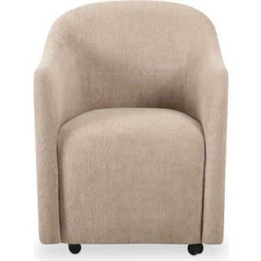 Drava Rolling Dining Chair In Beige