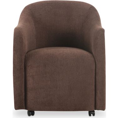 Drava Rolling Dining Chair In Dark Brown
