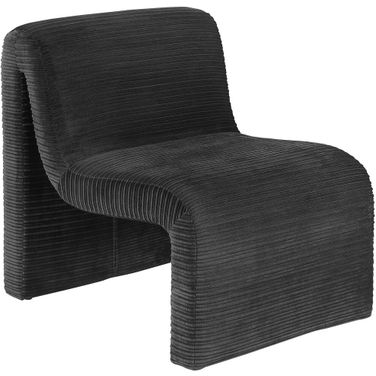 Drayton Upholstered Curved Armless Accent Chair In Black