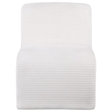 Drayton Upholstered Curved Armless Accent Chair In Ivory