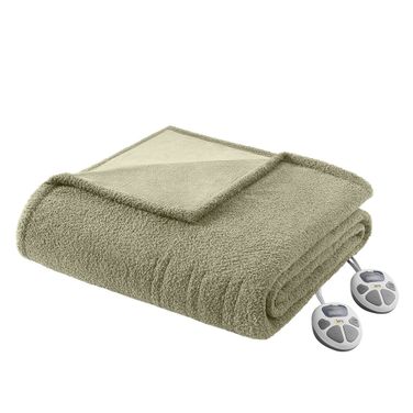 Dream Soft Heated Blanket In Sage