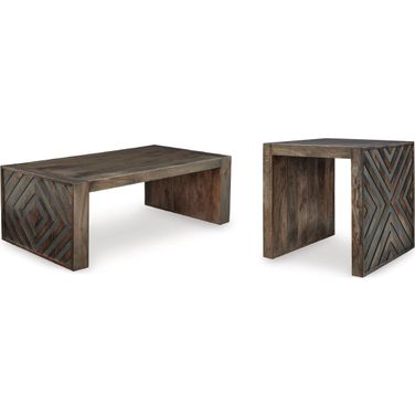 Dreggan Occasional Table Set In Brown
