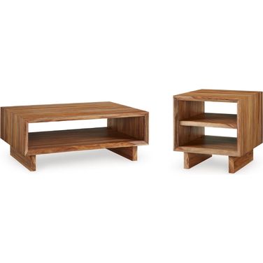Dressonni Occasional Table Set In Brown