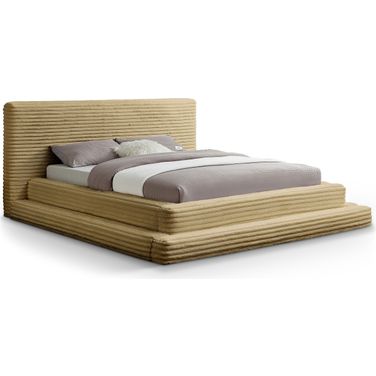 Drew Corduroy Fabric King Bed In Camel
