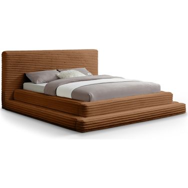 Drew Corduroy Fabric King Bed In Saddle