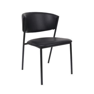 Drift Vegan Leather Metal Side Chair Set of 4 In Black