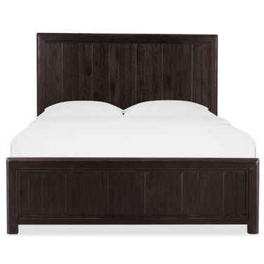 Driftwood California King Panel Bed In Burnt Timber