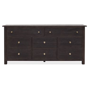 Driftwood Eight-Drawer Dresser In Burnt Timber