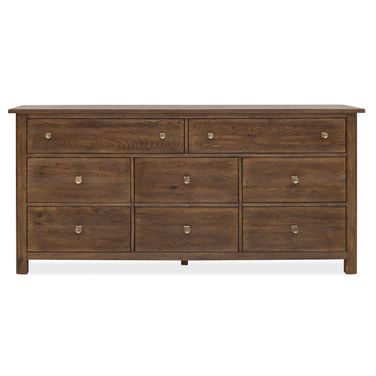 Driftwood Eight-Drawer Dresser In Medium Wood