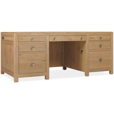 Driftwood Executive Desk In Light Wood