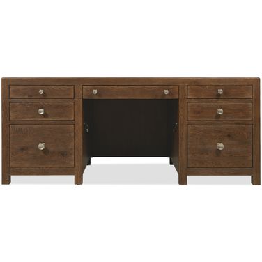 Driftwood Executive Desk In Medium Wood
