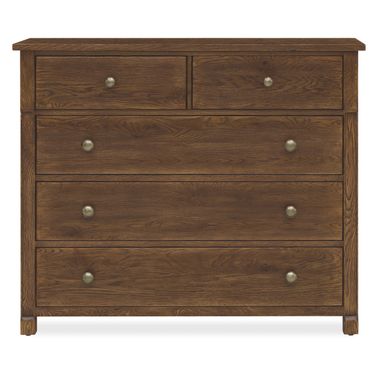 Driftwood Five-Drawer Chest In Medium Wood