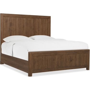 Driftwood King Panel Bed In Medium Wood