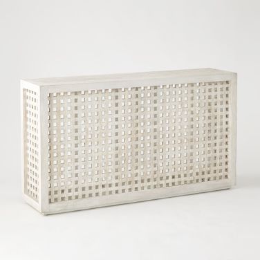 Driftwood Lattice Console In White