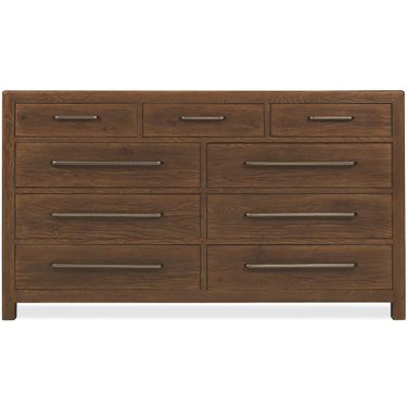 Driftwood Nine-Drawer Dresser In Medium Wood