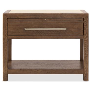 Driftwood One-Drawer Nightstand with Stone In Saddle