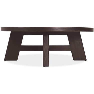 Driftwood Round Cocktail Table In Burnt Timber