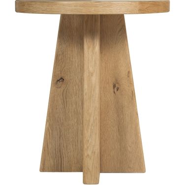 Driftwood Round End Table In Light Wood