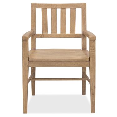 Driftwood Splatback Arm Chair In Light Wood