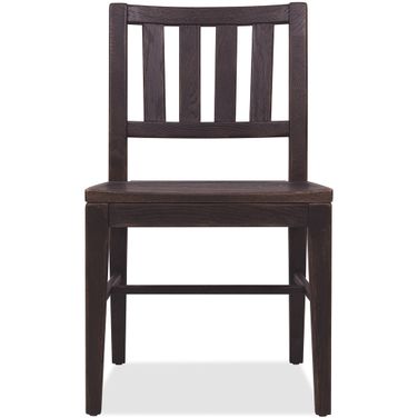 Driftwood Splatback Side Chair In Burnt Timber