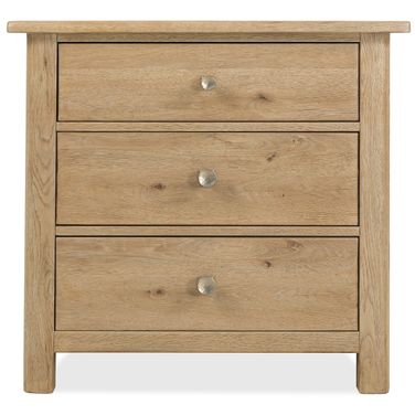 Driftwood Three-Drawer Nightstand In Light Wood