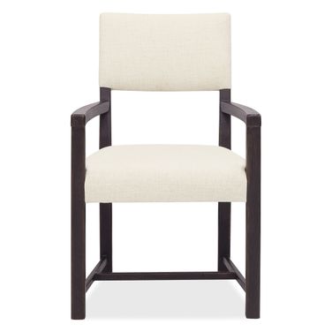 Driftwood Upholstered Arm Chair In Beige and Burnt Timber
