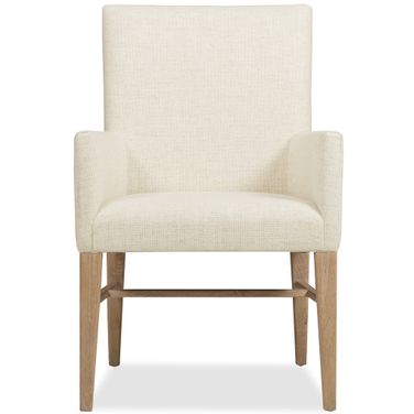 Driftwood Upholstered Arm Chair In Beige and Light Wood